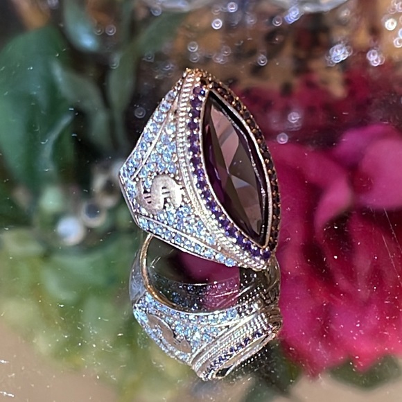 Amethyst & White Topaz Money Ring - Picture 4 of 5
